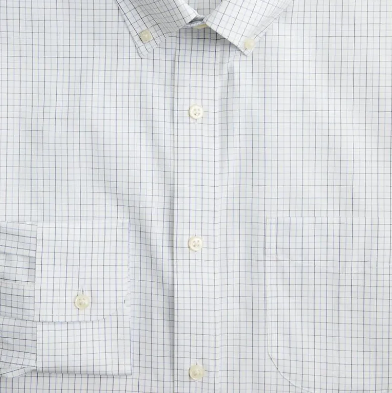 Slim Bowery wrinkle-free dress shirt with button-down collar
