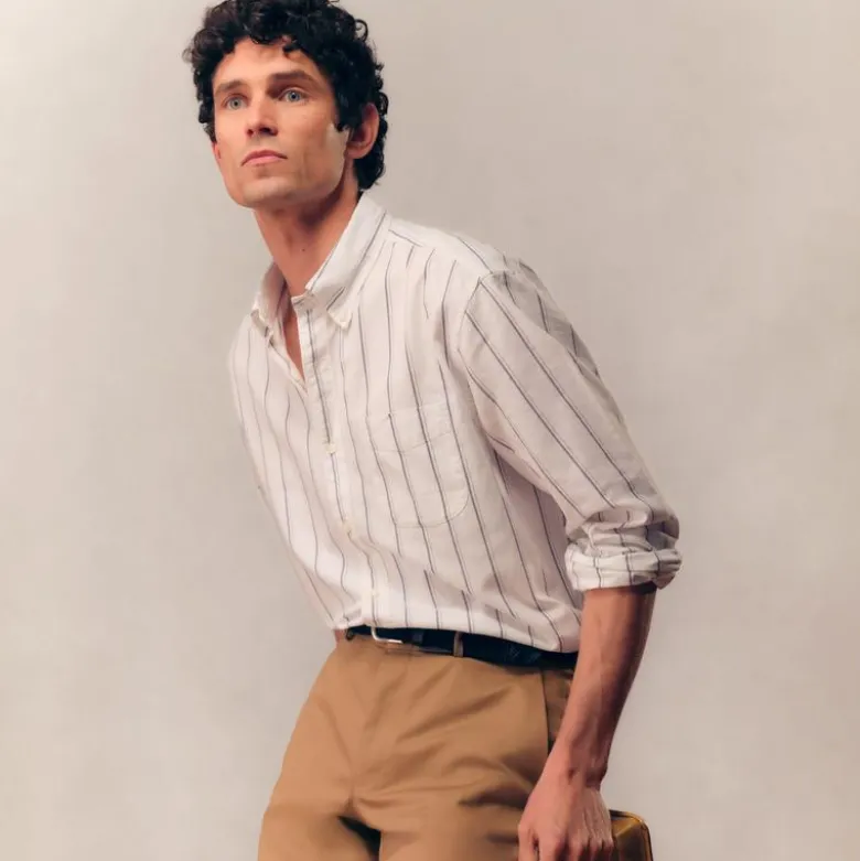 Slim Broken-in organic cotton oxford shirt