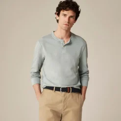 Slim vintage-wash cotton henley