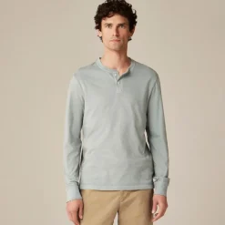 Slim vintage-wash cotton henley