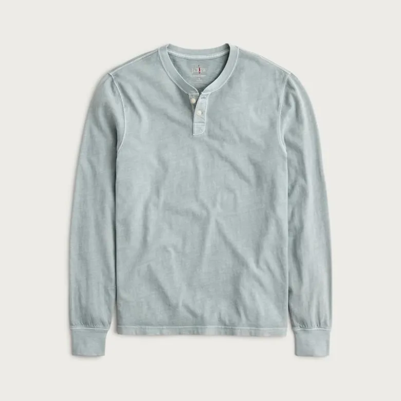 Slim vintage-wash cotton henley