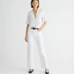 Slim wide-leg jean in white wash
