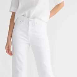 Slim wide-leg jean in white wash
