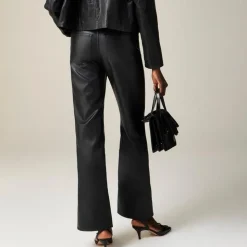 Slim wide-leg pant in faux leather