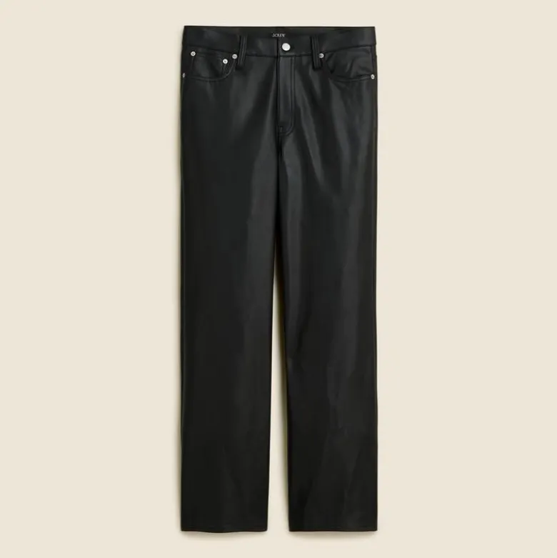 Slim wide-leg pant in faux leather