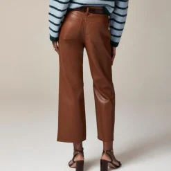 Slim wide-leg pant in faux leather