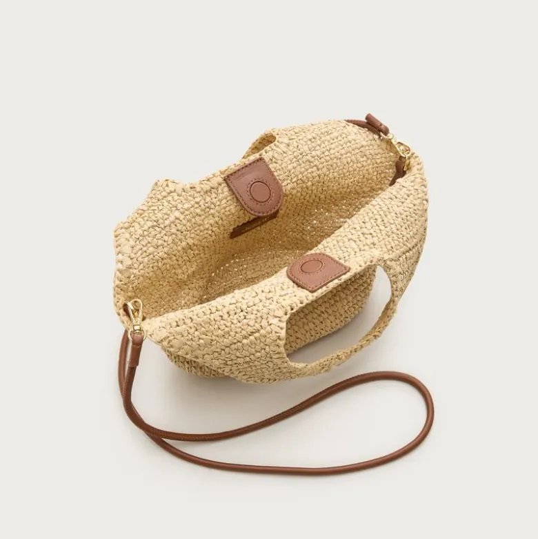 Small handknotted straw tote