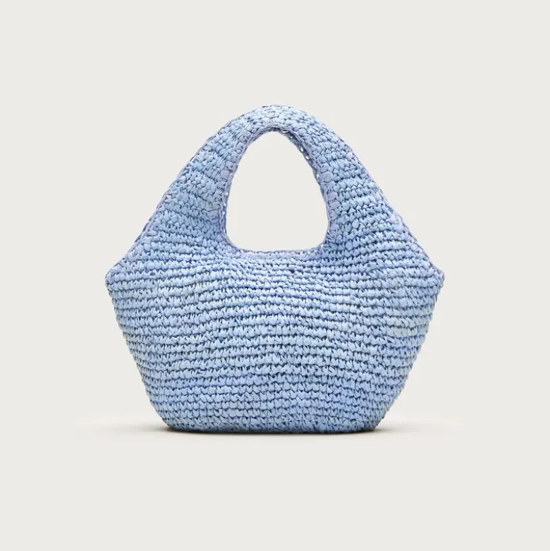 Small handknotted straw tote