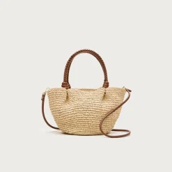 Small handknotted top-handle bag