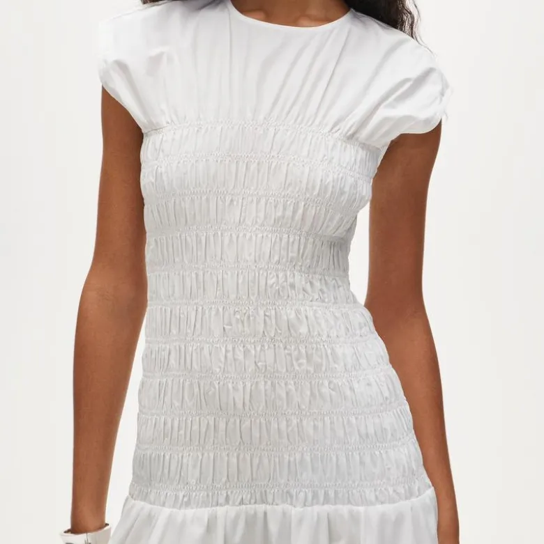Smocked dress in cotton poplin