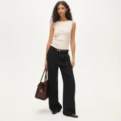 Smocked shell tank top in crepe de chine