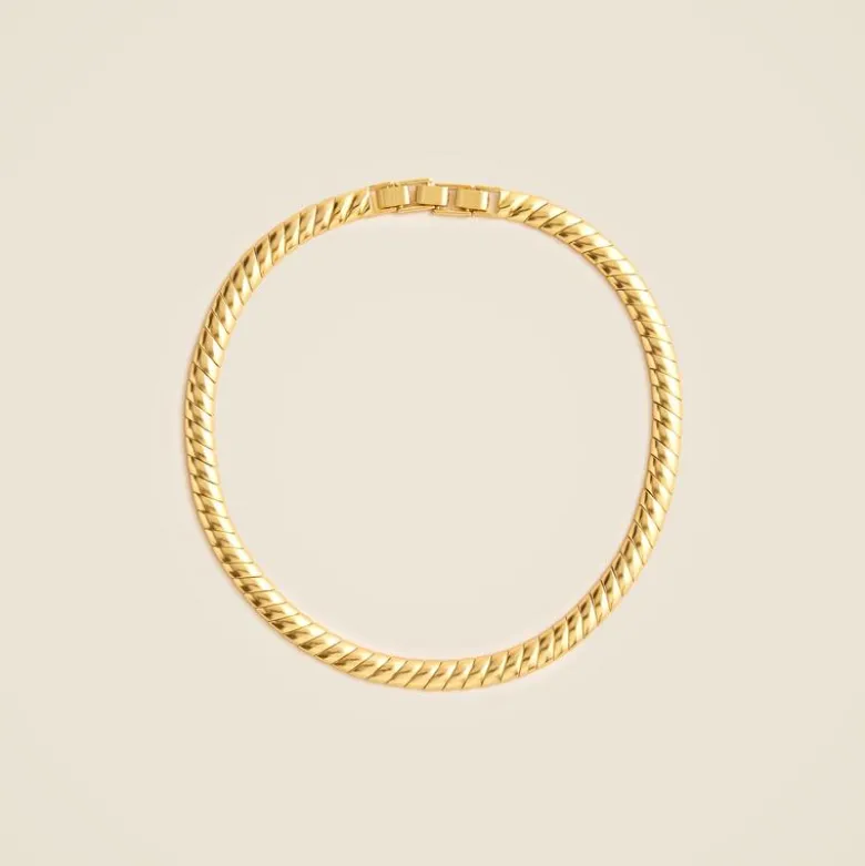 Snake chain collar necklace