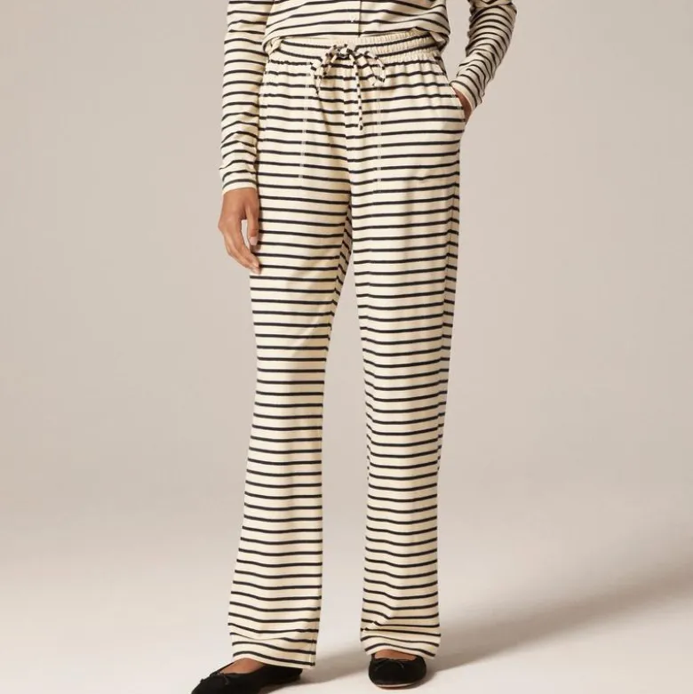 Soft rib wide-leg pant in stripe