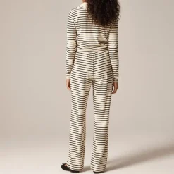 Soft rib wide-leg pant in stripe