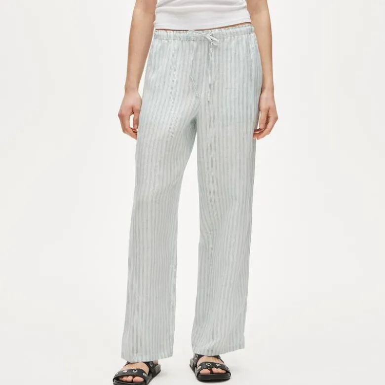 Soleil pant in striped linen