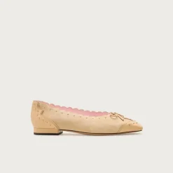 Sophie ballet flats in studded suede and Italian leather