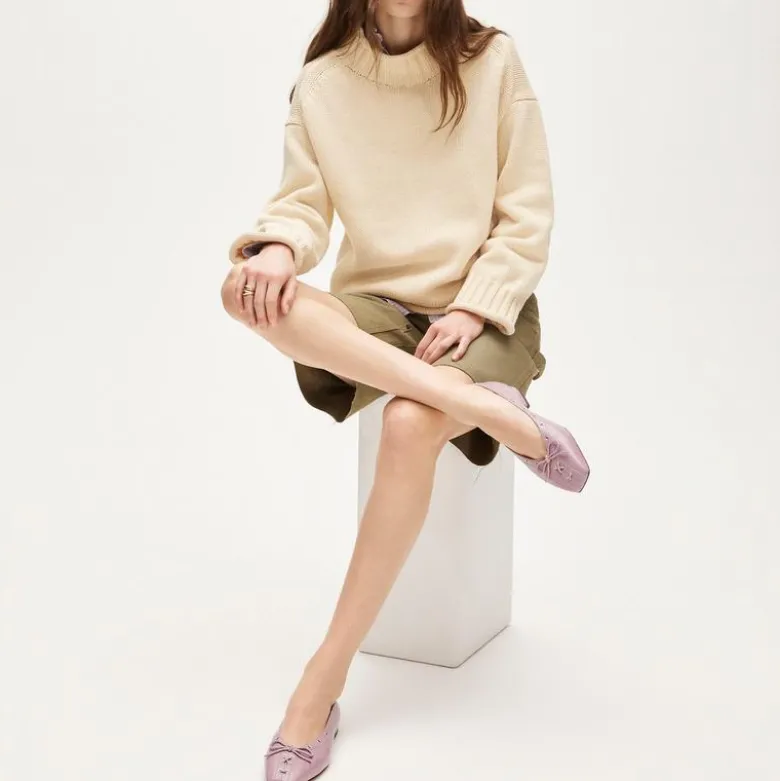 Sophie grommet ballet flats in Italian leather