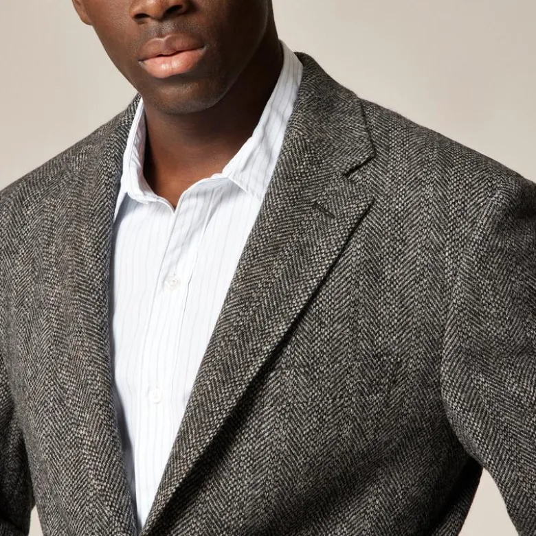Sportcoat in broken herringbone English wool