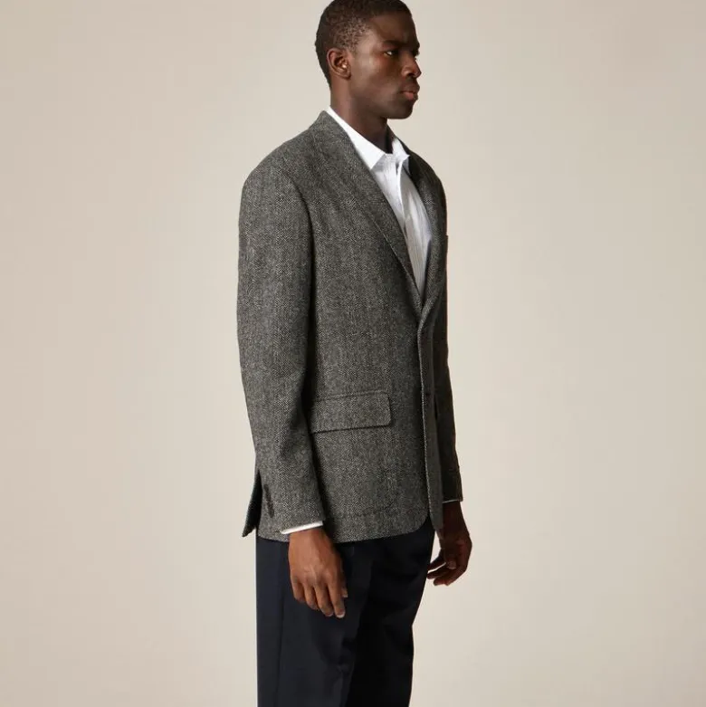 Sportcoat in broken herringbone English wool