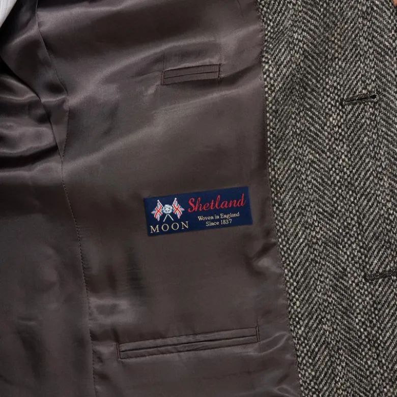 Sportcoat in broken herringbone English wool