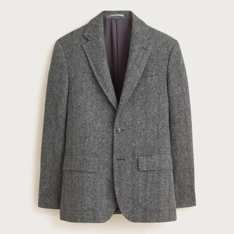 Sportcoat in broken herringbone English wool