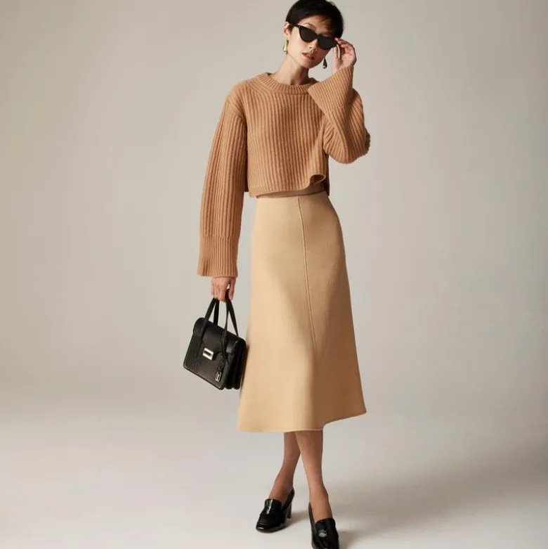 Spring Street cropped ribbed cashmere crewneck sweater