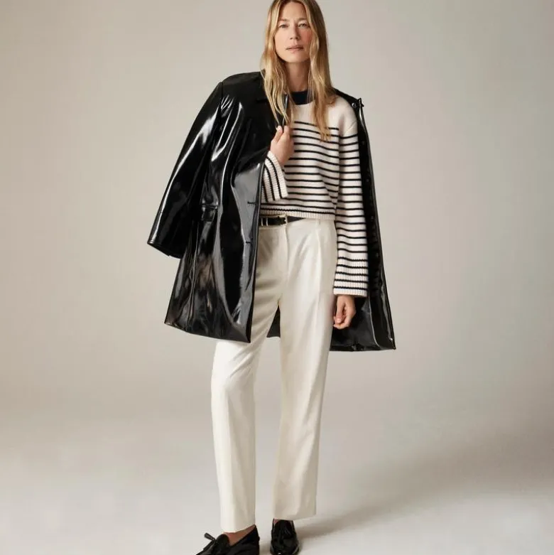 Spring Street ribbed cashmere crewneck sweater in stripe
