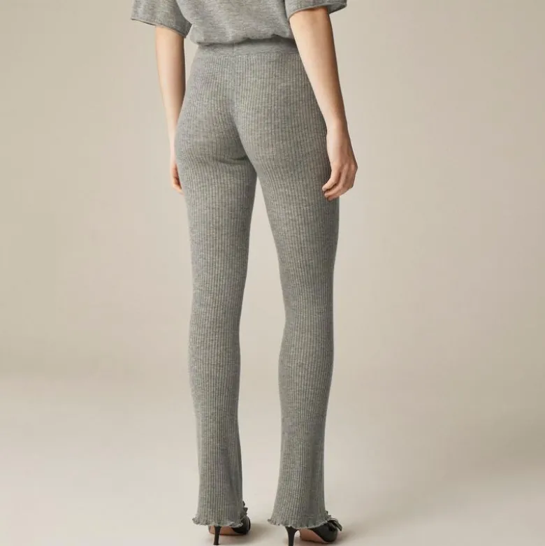 Spring Street ribbed featherweight cashmere flare pant