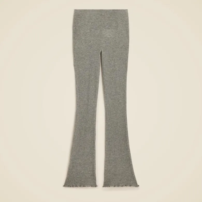 Spring Street ribbed featherweight cashmere flare pant