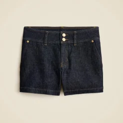 Stacked-button denim short