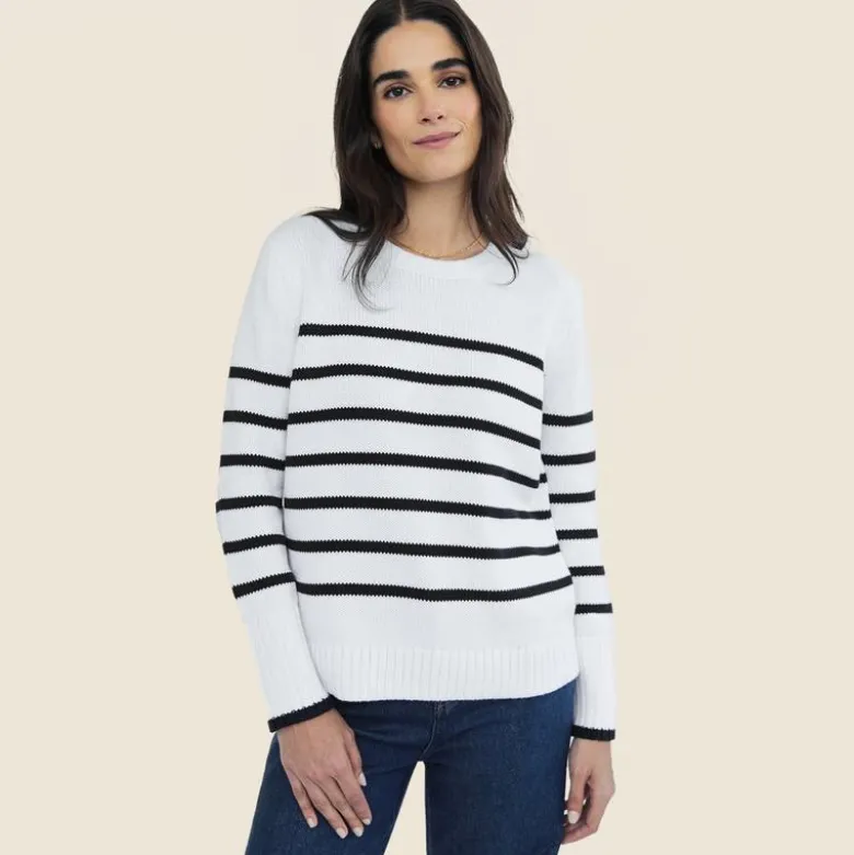 State of Cotton NYC Addison striped crewneck sweater