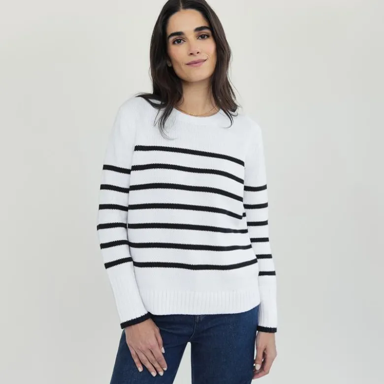State of Cotton NYC Addison striped crewneck sweater