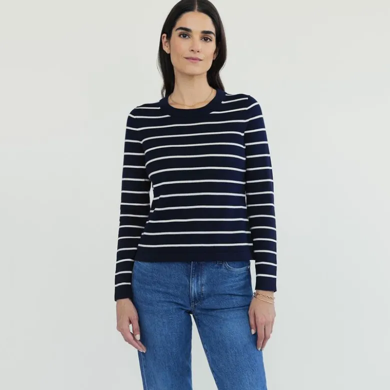 State of Cotton NYC Devon striped crewneck sweater