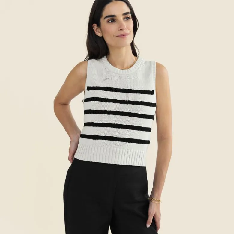 State of Cotton NYC Hayden striped crewneck sweater