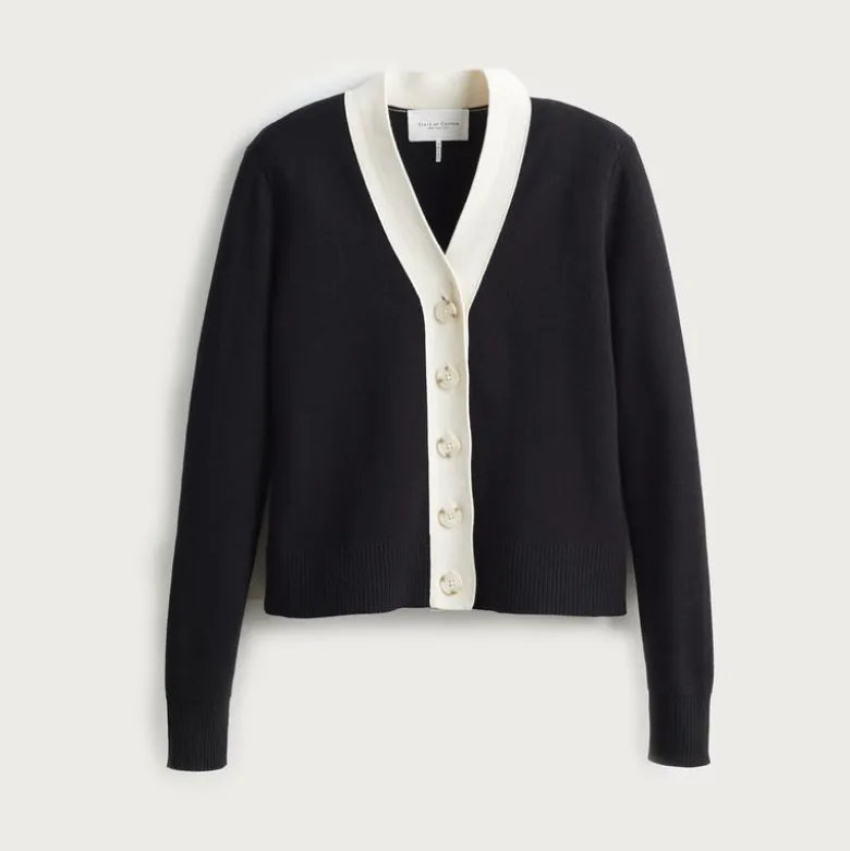 State of Cotton NYC Perry tipped cardigan sweater