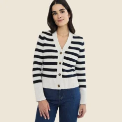 State of Cotton NYC Peyton striped cardigan sweater