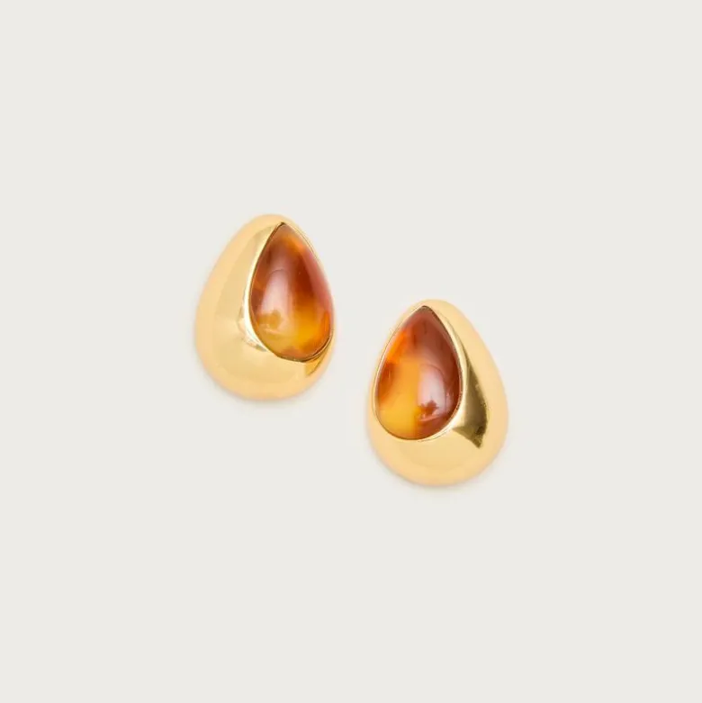 Stone teardrop earrings