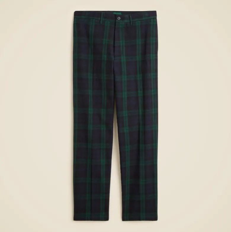 Straight-fit brushed twill trouser in Black Watch tartan