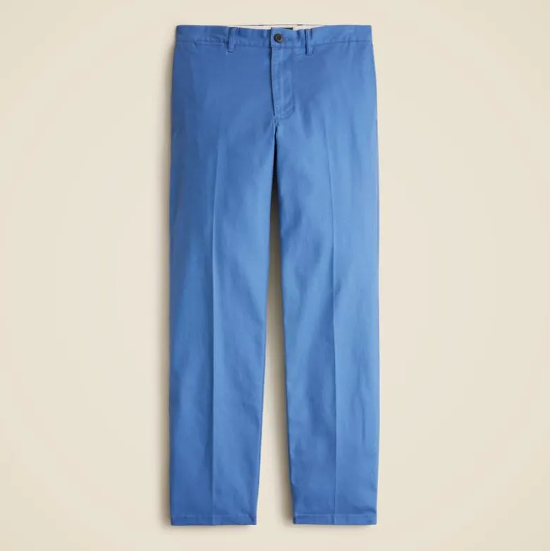 Straight-fit creased stretch cotton-blend twill trouser
