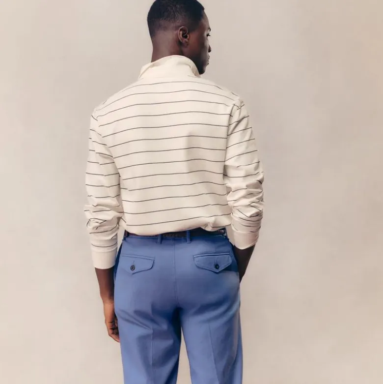 Straight-fit creased stretch cotton-blend twill trouser