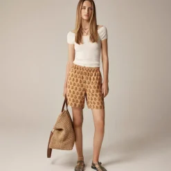 Stratus embellished short in tonal tulip block print