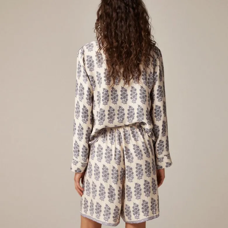 Stratus short in blooming lilac block print