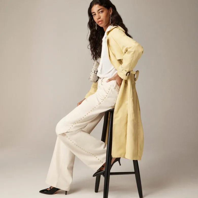 Studded lower-rise wide-leg jean in 1984 rigid