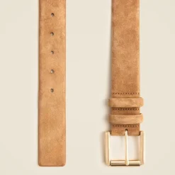 Suede roller-buckle belt