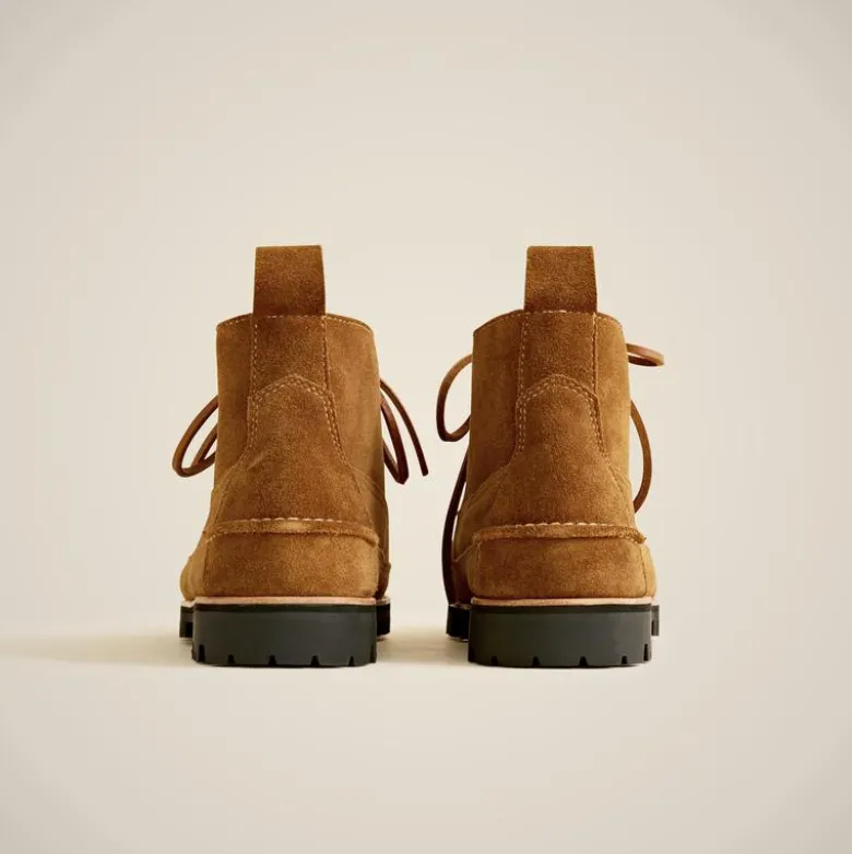 Suede work chukka boots with lug soles