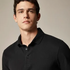 Sueded cotton polo shirt