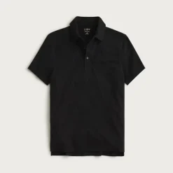 Sueded cotton polo shirt