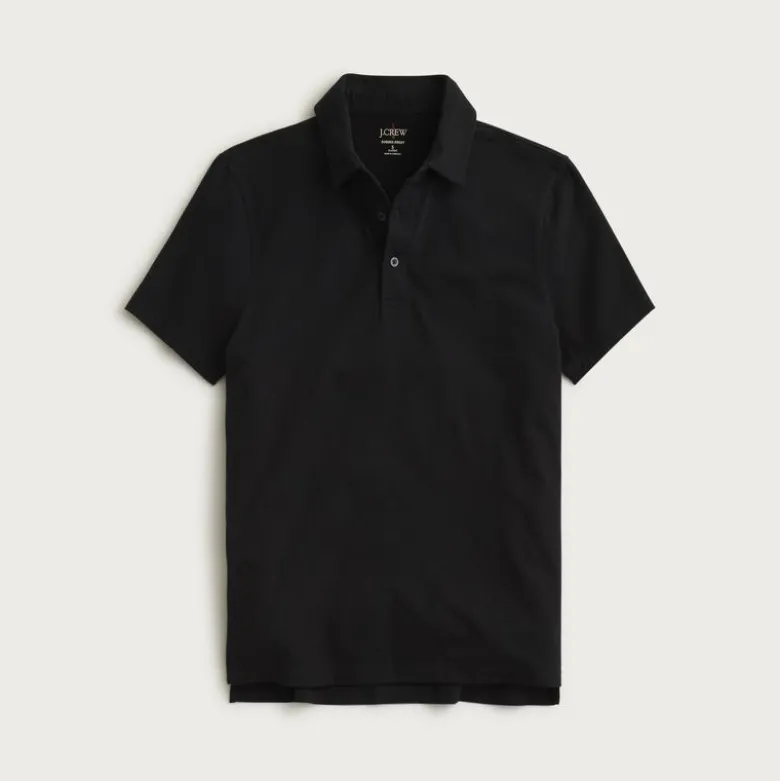 Sueded cotton polo shirt