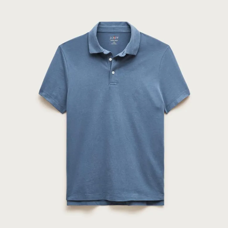 Sueded cotton polo shirt