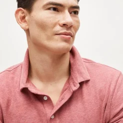 Sueded cotton polo shirt